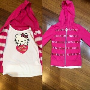 EUC Hello kitty sweatshirt & built in shirt size 5